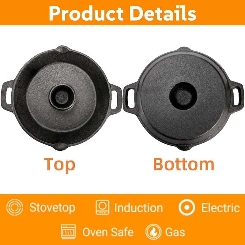 Acshio Cast Iron Chicken Roaster, Beer Can Chicken Holder Turkey Fryer with Roasting Pan, Poultry Roaster Stand Barbecue Grilling Accessories Rack for Most Grills and Oven Thanksgiving - Image 4
